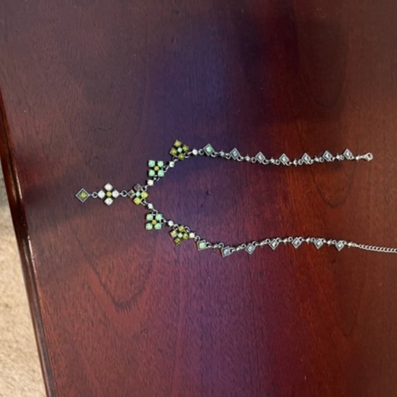 Green stone lariat necklace - Picture 1 of 4